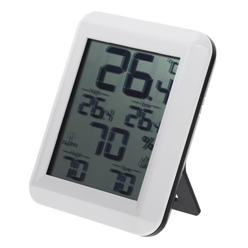 Yardenfun Digitales Hygrometer Weiß mit Hoher Präzision Temperatur Luftfeuchtigkeitsmesser für Innenräume Tragbar und Wandmontierbar Celsius Fahrenheit Anzeige für Zuhause und Büro von Yardenfun