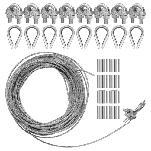 Yardenfun Edelstahl Drahtseil mit Schlaufenenden Schwerlast Stahlseil für Wäscheleine Bilderhängen und Basteln Rostfrei Hohe Tragkraft Langlebig Vielseitig für Innen und Außen Geeignet Yardenfun Edelstahl Drahtseil mit Schlaufenenden Schwerlast Stahlseil für Wäscheleine Bilderhängen und Basteln Rostfrei Hohe Tragkraft Langlebig Vielseitig für Innen und Außen Geeignet von Yardenfun