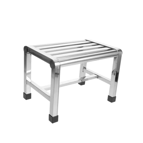 Yardenfun Edelstahlhocker Fußhocker Für Die Dusche Töpfchen Hocker Sitzbank Für Die Dusche Metall Stuhlstuhl Hocker Zum Duschen Toilettenhocker Kleine Metallhocker Silber Rostfreier Stahl von Yardenfun