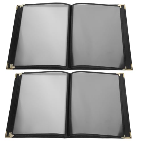 Yardenfun Faux Leder Menühalter für Restaurant Eleganter Speisekarten Ordner mit Seiten für Ansichten Transparente Hüllen für Weinlisten Getränke und Speisen für Bars und Pubs von Yardenfun