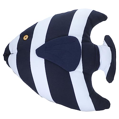 Yardenfun Fischförmiges Dekokissen aus Baumwolle Weiches und Kissen für Sofa und Bett als Rückenlehne und Kopfstütze für Kinderzimmer und Wohnbereiche Blau von Yardenfun