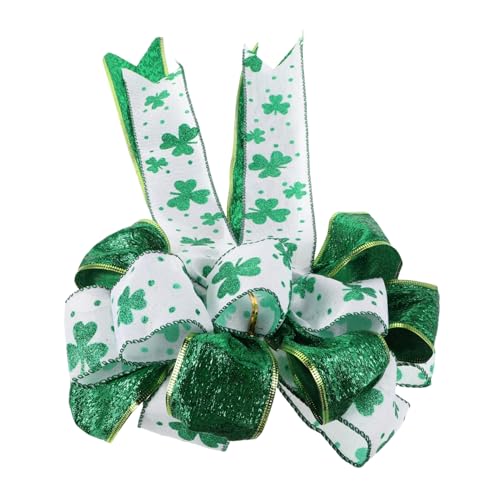 Yardenfun Große Grüne Shamrock-Schleife aus Flexiblem Samtband für St Patrick S Day Kränze Irische Festivaldekorationen DIY Fronttür Baumschmuck von Yardenfun