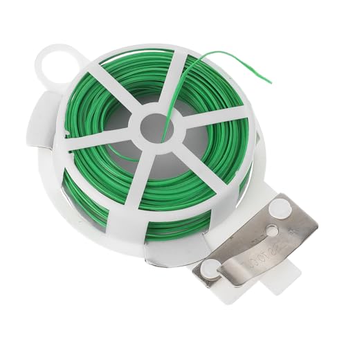 Yardenfun Grüner Gartendraht Kunststoffummantelt Flexibler Bindedraht mit Cutter Robuster Pflanzendraht für Kletterpflanzen Tomaten Rankhilfe Wetterfest und Wiederverwendbar von Yardenfun