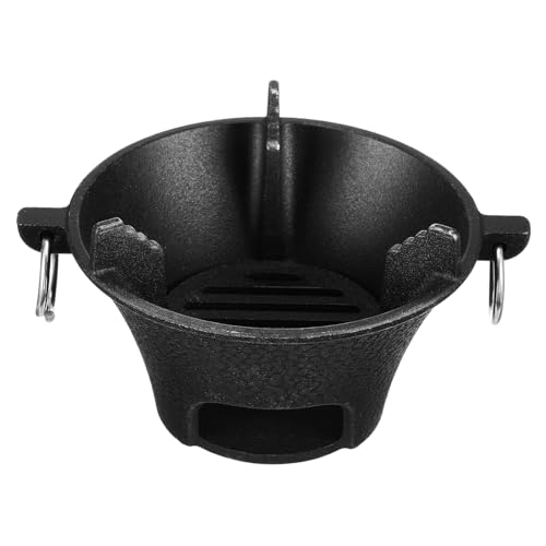 Yardenfun Gusseiserner Runder Holzkohlegrill Tragbar Robust für Outdoor Camping Picknick Bbq Langlebiger Grillrost für Garten und Freizeitgebrauch von Yardenfun