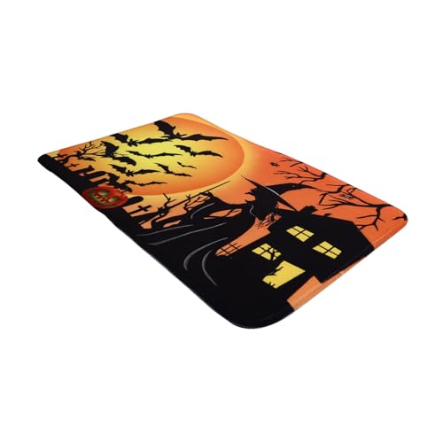 Yardenfun Halloween Fußmatte rutschfeste Ultra Dünne Schlafzimmer Bodenmatte mit Saugfähigem Kissen Dekorativer Türvorleger mit Chic Muster Praktische Schutzmatte für Wohnzimmer und Bad von Yardenfun