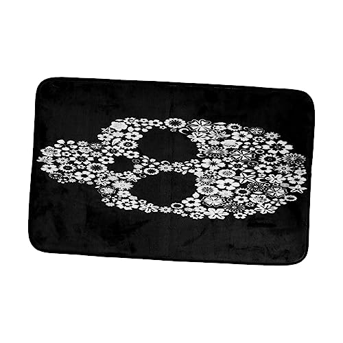 Yardenfun Halloween Skelettmuster Badezimmermatte rutschfeste Fußmatte für Dusche und Zuhause Pflegeleichte und Tragbare Duschmatte von Yardenfun