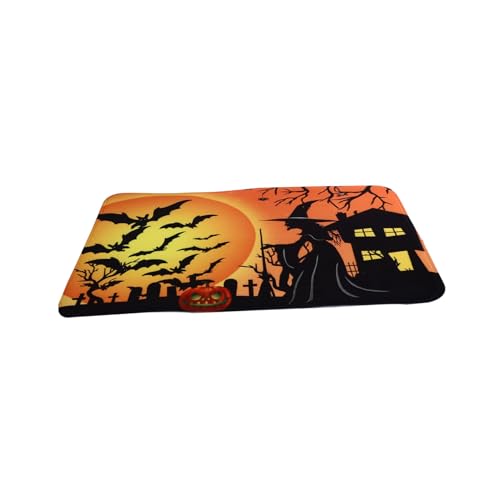 Yardenfun Halloween Türmatte rutschfest mit Pumpkin und Fledermaus Motiv Waschbare Bodenschutzmatte für Eingänge Badezimmer Küche Dekorative Schmutzfangmatte für Herbst und Halloween Yardenfun Halloween Türmatte rutschfest mit Pumpkin und Fledermaus Motiv Waschbare Bodenschutzmatte für Eingänge Badezimmer Küche Dekorative Schmutzfangmatte für Herbst und Halloween von Yardenfun