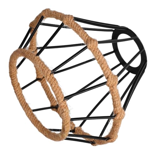 Yardenfun Handgefertigte Wrought Iron Lampenschirm Metallrahmen Handgewebt Makramee Lampenabdeckung Vintage Landhausstil Für Schlafzimmer Wohnzimmer Deckenleuchte von Yardenfun