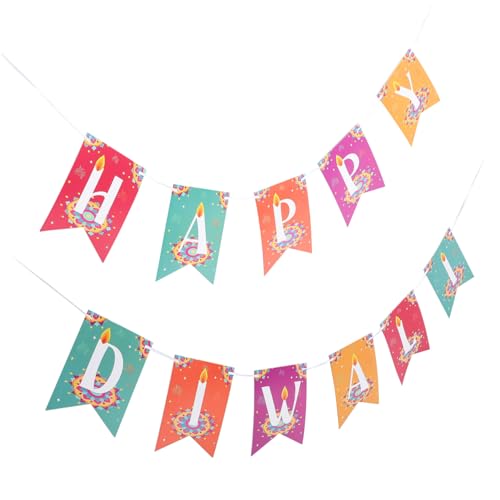 Yardenfun Happy Diwali Banner aus Robustem Papier Teiliges Party Einfach Aufzuhängen als Festlicher Fotohintergrund für Zuhause und Feierlichkeiten von Yardenfun