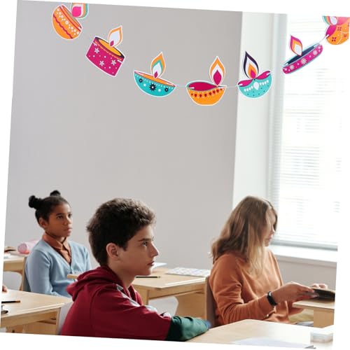 Yardenfun Happy Diwali Banner Festliche Wanddekoration Für Diwali-feiern Wiederverwendbares Und Farbiges Banner Dekoration Für Wände Türen Und Fenster Schnell Aufzuhängen von Yardenfun