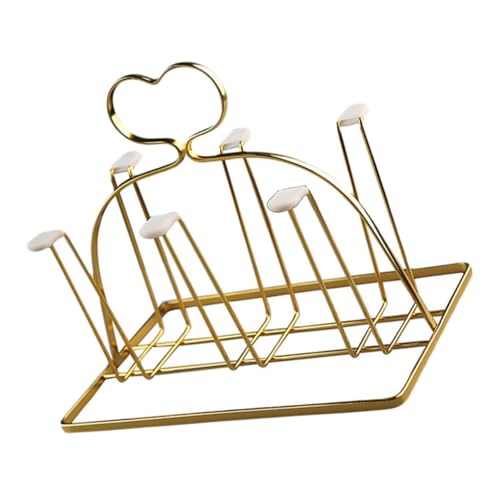 Yardenfun Herzförmiger Gläserhalter aus Glas für Zuhause Umgedrehter Becherständer mit Praktischem Ablauftablett Stilvolles Cup Display für Küche und Restaurant Platzsparende Aufbewahrung von Yardenfun