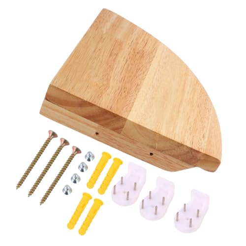Yardenfun Holz Eckregal Wandmontage Halbrund Design Dekoratives Wandboard Für Wohnzimmer Schlafzimmer Badezimmer Küche Mit Schrauben Einfache Installation Robust Und Vielseitig von Yardenfun