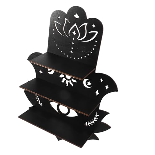 Yardenfun Holz Wandregal Schwebendes Display Regal Wanddeko für Kristall Glasornamente Wohnzimmer Schlafzimmer Büro Dekorativer Holzhalter für Wohnkultur von Yardenfun