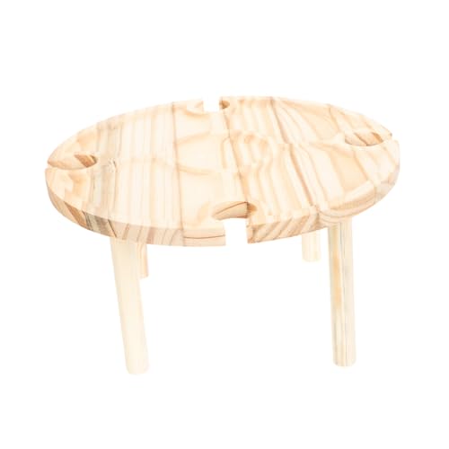 Yardenfun Holztisch Outdoor Weintisch Klappbar Picknicktisch Robust Leicht Tragbar Für Garten Camping Party Großer Runder Tisch Aus Premium Mit Und Stilvollem Design von Yardenfun