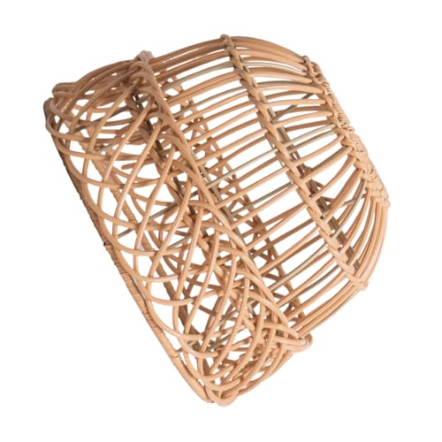 Yardenfun Imitat Rattan Pendelleuchtenschirm aus PP und Eisen Rustikal Handgewebt Langlebiger Lampenschirm Ersatz für Deckenleuchte für Schlafzimmer Küche Esszimmer und Wohnzimmer von Yardenfun