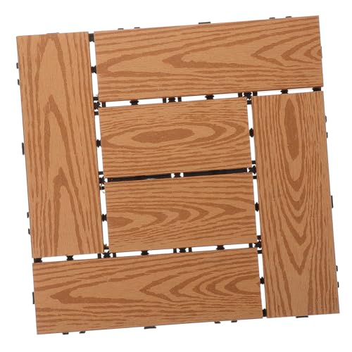Yardenfun Interlocking Deck Fliesen Kunststoff Dielen Balkon Bodenbelag Selbstmontierend Wetterfest UV beständig für Garten Terrasse Patio M² Apricot von Yardenfun