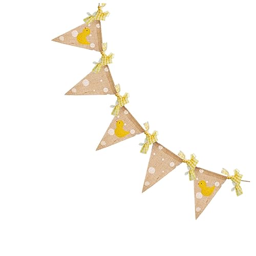 Yardenfun Kindergarten Wimpelkette aus Leinen Gelbe Enten Fahnen Girlande für Geburtstag Kindergartenparty Dekoration Wiederverwendbar Langlebig und Stilvoll von Yardenfun