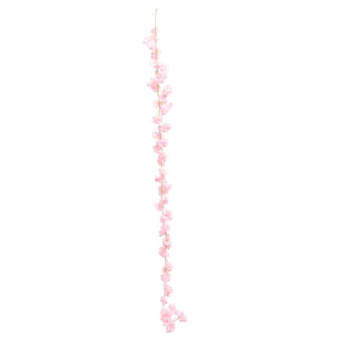 Yardenfun Künstliche Kirschblüten Girlande Köpfe Flexibel Biegsam PVC Blumenranke Hängend Wanddeko Hochzeit Party Zimmerdekoration Rosa von Yardenfun