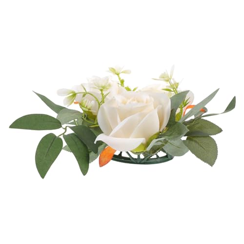 Yardenfun Künstlicher Rosenkerzenring Wreath für Hochzeitsdekoration Eleganter Tischmittelpunkt für Kerzen Beige Vielseitig und Realistisch Gestaltet Yardenfun Künstlicher Rosenkerzenring Wreath für Hochzeitsdekoration Eleganter Tischmittelpunkt für Kerzen Beige Vielseitig und Realistisch Gestaltet von Yardenfun