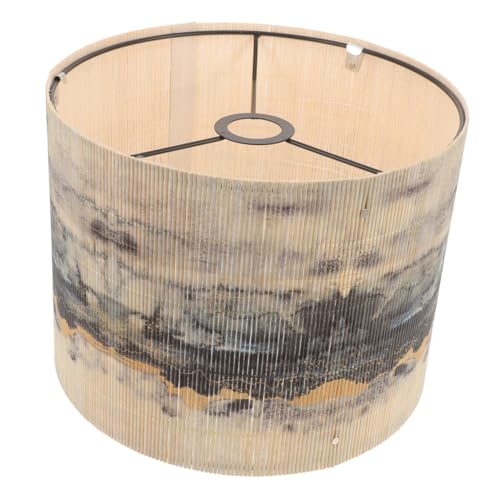 Yardenfun Lampenschirm mit Europäischem Druck Langlebiger Lampenschirm für Tischlampe Bedienfreundlich Dekorativ für Wohnzimmer und Schlafzimmer von Yardenfun