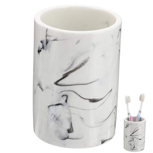 Yardenfun Marbling Zahnputzbecher mit Glatter Oberfläche Kompaktem Design Einzigartiger Marmoroptik Platzsparend für Badezimmer Zuhause und Hotelgebrauch von Yardenfun