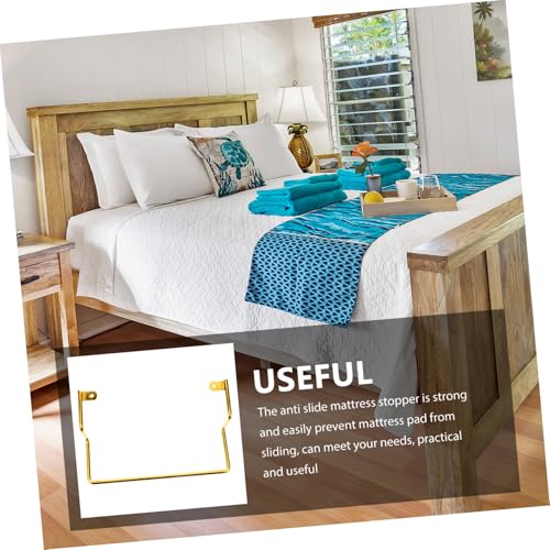 Yardenfun Mattratzenhalter Metall Rutschfester Matratzen Stopper Anti rutsch Stange Verstärkte Goldfarbe Für Verschiedene Bettrahmen Verhindert Verrutschen Stabilisiert Matratze von Yardenfun