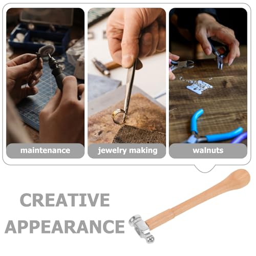 Yardenfun Mini Rundhammer mit Holzgriff Praktischer Schmuckhammer für Metallbearbeitung und Schmuckherstellung Hochwertiges Werkzeug für Präzise Stempelarbeiten und DIY Projekte von Yardenfun