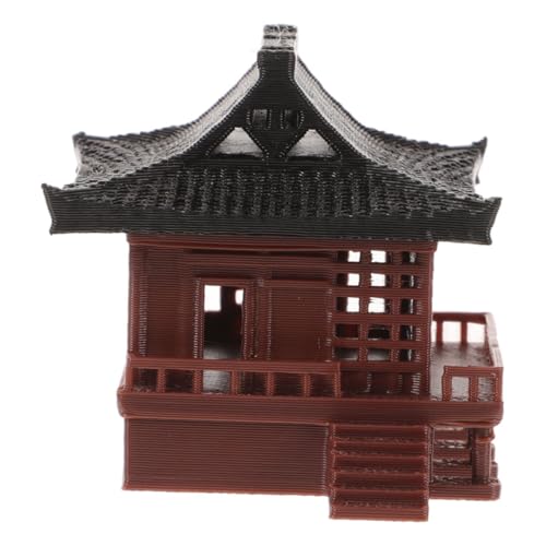 Yardenfun Miniatur Chinesischer Pavillon Gartenornament aus Kunststoff Dekorative Mini-pavillon Figur für Bonsai Aquarium und Mikrolandschaften Kompakte Vielseitige Gartendekoration von Yardenfun