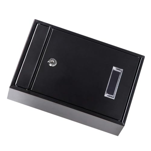 Yardenfun Moderner Metallbriefkasten Wandmontage Großes Fassungsvermögen Vielseitig als Post und Vorschlagsbox Nutzbar Wetterbeständig Schwarz Für Familienhaus Außenbereich von Yardenfun