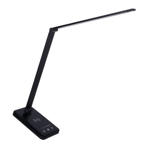 Yardenfun Multifunktionale LED Schreibtischlampe mit Kabellosem Ladegerät Fach Dimmbar Touch Steuerung Faltbar Augenschonend für Büro Schlafzimmer Nachttisch und Lesen von Yardenfun