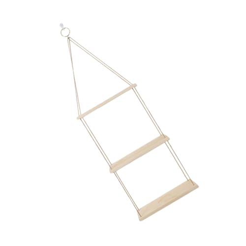 Yardenfun Nordisches Wandregal mit Drei Hängendes Pflanzen Blumentopf organizer Natürliche Holzoptik mit Robustem Hanfseil Vielseitige Wanddeko für Wohnzimmer Schlafzimmer Büro und Terrasse von Yardenfun