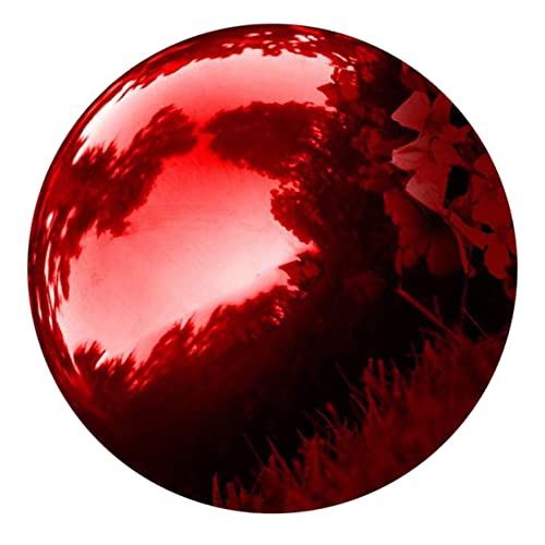 Yardenfun Gartenkugel Edelstahl Reflektierende Kugel Rot Polierte Kristallkugel 150mm für Innen und Außendekoration Gartendekor Wetterfest Moderne Dekoration für Garten Terrasse von Yardenfun