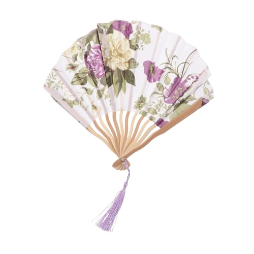 Yardenfun Retro Chinesischer Faltbarer Handfächer mit Floralem Muster und Stoffhülle Eleganter Handventilator für Hochzeiten Tanz Teezeremonien Hanfu Kostüm Fotografie und Cosplay von Yardenfun