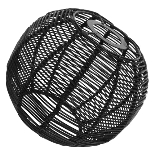 Yardenfun Retro Rattan Lampenschirm Gewebt Vintage Pendelleuchte Deckenlampe Für Esszimmer Wohnzimmer Schwarz von Yardenfun