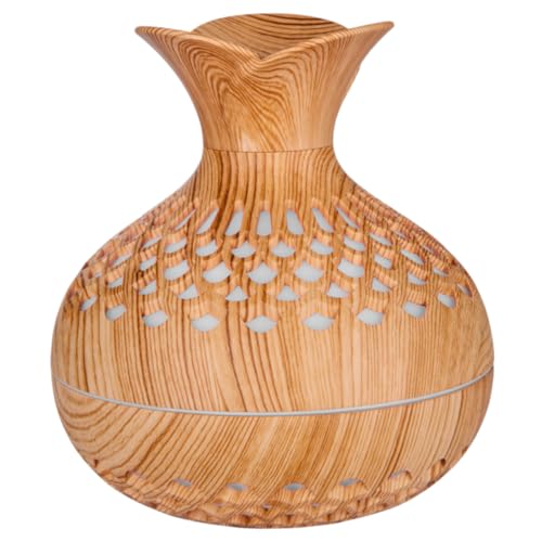 Yardenfun Retro USB Luftbefeuchter Aromatherapie Diffusor mit Leisem Nebelausstoß Hohlgearbeitetes Vintage Holzdesign Aromatischer Duftzerstäuber für Zuhause Schlafzimmer Büro von Yardenfun