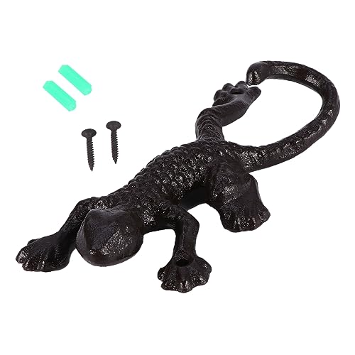 Yardenfun Robuster Metall Gecko Wandhaken Gusseisen Wanddeko für Garten Blumenampel Halterung Lebensechte Wandkunst für Innen Außenbereich von Yardenfun