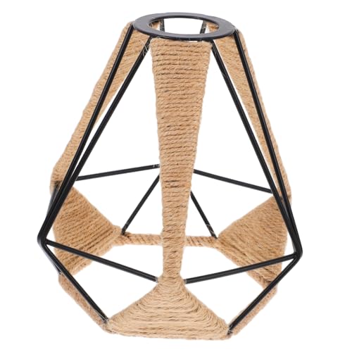Yardenfun Rope umwickelter Lampenschirm aus Eisen Vintage Gitteroptik Lochdurchmesser Warmes Licht für Esstisch und Stehlampe Einfach zu Wechseln für Gemütliche Essbereiche und Wohnräume von Yardenfun