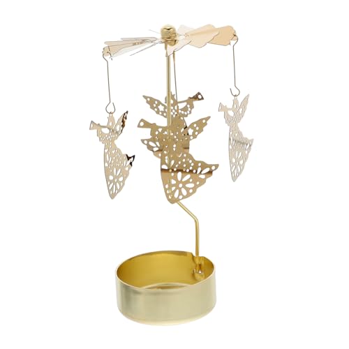 Yardenfun Rotierender Metall-Kerzenhalter Karussell mit Figuren-Motiv Drehbarer Teelichthalter für Weihnachtsdeko Hochzeit und Romantische Geschenkideen Stabiles Design für Tisch und Yardenfun Rotierender Metall-Kerzenhalter Karussell mit Figuren-Motiv Drehbarer Teelichthalter für Weihnachtsdeko Hochzeit und Romantische Geschenkideen Stabiles Design für Tisch und von Yardenfun