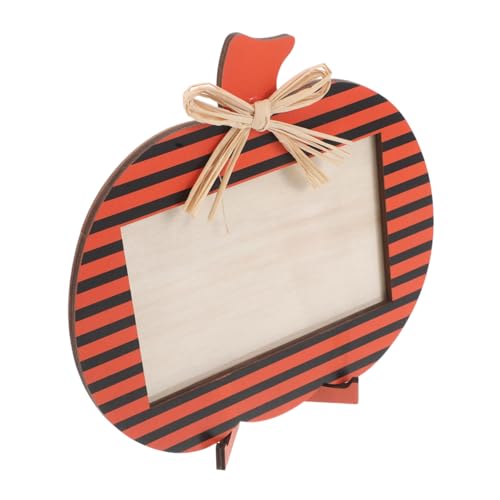 Yardenfun Rustikaler Halloween Kürbis Bilderrahmen aus Holz Dekorativer Herbst Ernte Rahmen für Fotos Party Deko für Thanksgiving und Halloween Feier Einzigartiges Kürbis-foto-requisit von Yardenfun