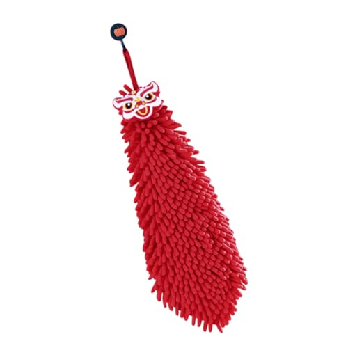 Yardenfun Saugfähiges Schnelltrocknendes Badezimmer Handtuch aus Weichem Chenille Dickes Hängendes Wischtuch für Erwachsene Waschbar Strapazierfähig Rot von Yardenfun