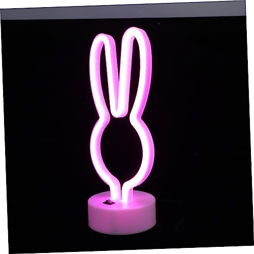 Yardenfun LED-Nachtlicht Schreibtischaufsatz Kaninchen-nachtlicht Schreibtischlampe Led Plastik Neon- Weiß Hase Geführte Leuchtreklamen Nachtlicht von Yardenfun