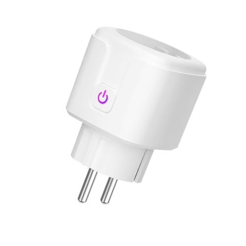 Yardenfun Smart Wifi Steckdose mit Energieverbrauchsmessung Sprachsteuerung App Steuerung Smart Home Steckdose Kompatibel mit Geräten Weiß Einfache Installation und Mehrfachgerätezugang von Yardenfun