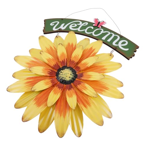 Yardenfun Sonnenblumen Türschild Willkommenstafel Vintage Hängende Haustür Deko für Innen Außen Wohnzimmer Shop Bar von Yardenfun