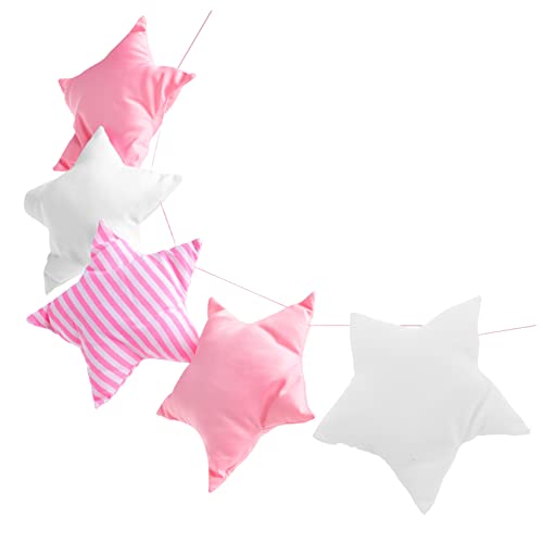 Yardenfun Sternenbanner Dekoration für Kinderzimmer Teiliges mit Rosa und Weißen Sternen für Babyzimmer Kreative Wand und Zeltgestaltung Hängend für Festliche Anlässe und Raumdeko von Yardenfun