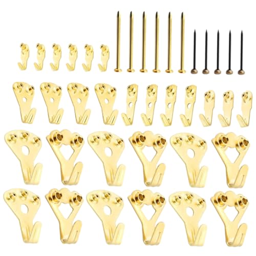Yardenfun Teiliges Metall Bilderrahmen Haken mit Nägeln Stabile und Biegungsresistente Aufhänger für Wandmontage von Bildern und Kunstwerken Sichere und Langlebige Bildaufhänger Gold Yardenfun Teiliges Metall Bilderrahmen Haken mit Nägeln Stabile und Biegungsresistente Aufhänger für Wandmontage von Bildern und Kunstwerken Sichere und Langlebige Bildaufhänger Gold von Yardenfun