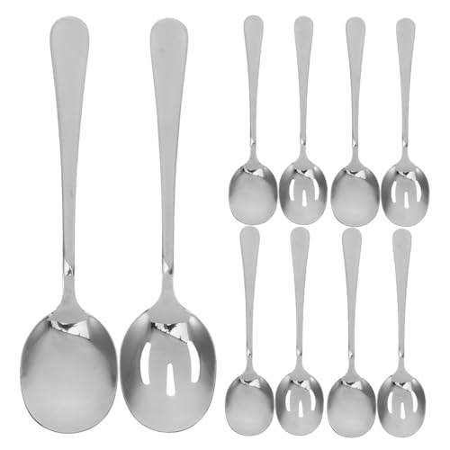Yardenfun Teiliges Servierlöffel Set mit Soliden und Geschlitzten Löffeln Robuste Buffet Utensilien für Party Restaurant Bankett Leicht zu Reinigen und Stilvoll von Yardenfun