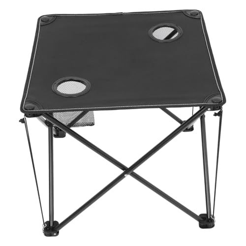 Yardenfun Tragbarer Klapptisch Camping Faltbar mit Getränkehalter Stabiler Metallrahmen Platzsparend für Picknick Grill Garten Outdoor Angeln von Yardenfun