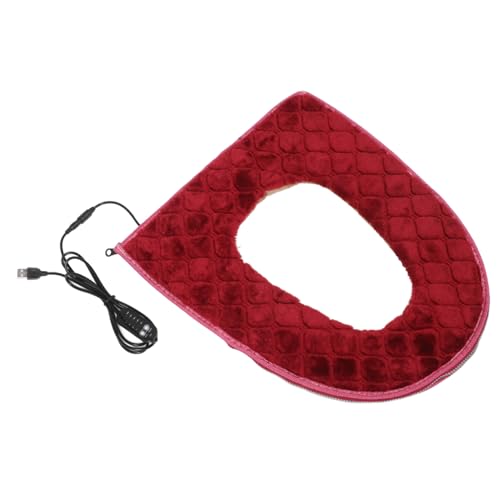 Yardenfun USB Beheizbare Toilettenmatte mit Kariertem Muster Schnell Aufheizender Waschbarer Toilettensitzbezug mit Weichem Temperaturregelbarem Sitzkissen für Komfortable Badezimmernutzung von Yardenfun