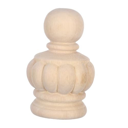 Yardenfun Unlackierter Holzsäulenaufsatz Treppensäulen Spitze Geschnitzte Ananas Form Holzbaluster Kappe für Treppengeländer DIY Heimdeko Glücksbringer von Yardenfun