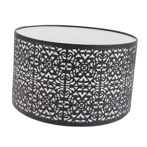 Yardenfun Vintage Metall Lampenschirm Barrel Design Fassung Stabiles Eisengehäuse Vielseitig für Schreibtischlampen Schlafzimmer Wohnzimmer Eleganter Hohllook mit Weißem Innenfutter von Yardenfun